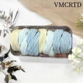 VMCRTD 10 Dây Buộc Tóc Độ Đàn Hồi Cao, Giá Đỡ Đuôi Ngựa Dày Liền Mạch Nhiều Màu, Vải Khăn Dệt Kim Tối Giản Bền Mềm Co Giãn Dây Buộc Tóc Sử Dụng Hàng Ngày