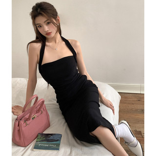 Lovito Đầm trơn có dây buộc lưng thanh lịch cho nữ LNE59145