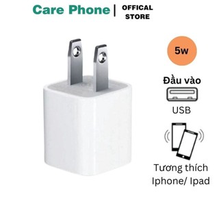 Củ sạc usb dành cho ĐT androi,ip-loại rẻ- trắng vuông - CarePhone 