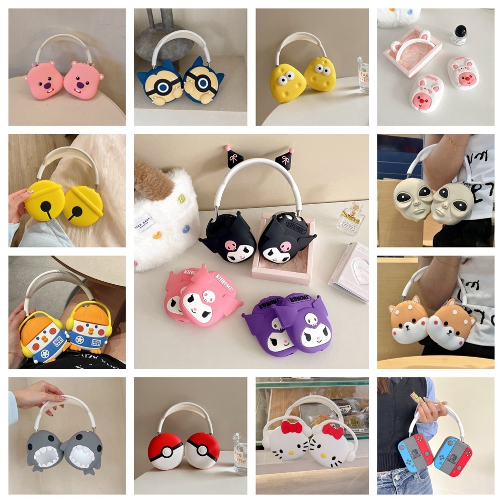 Cặp đôi Phim hoạt hình sáng tạo cho AirPods Max TPU Vỏ tai nghe bảo vệ AirPods Max Cover