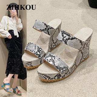 ZHIKOU dép đế cao dép sandal nữ dép quai ngang Hợp thời Đàn hồi tốt Đa màu sắc Tinh tế FPD2450JXZ 30Z240722