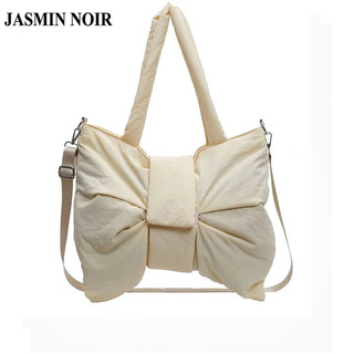 Túi đeo vai nữ xếp li bằng Nylon JASMIN NOIR Túi đeo chéo thông thường Túi xách Hobos