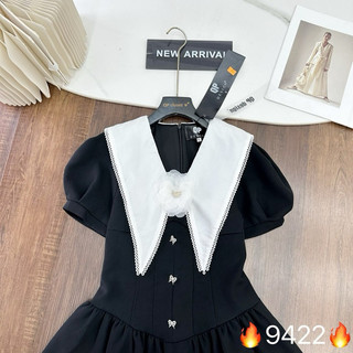 Jum váy cổ nhọn hoa đá QP CABOXIN
