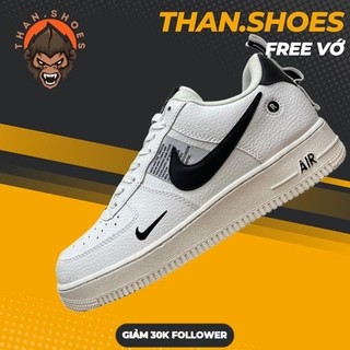 Giày af1 low 07 lv8 utility white black, af1 tm trắng đen - than.shoes