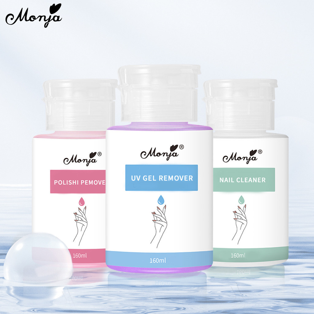 Monja 160ml Nail Cleaner Nail Polish Remover Nail Remover Liquid UV Gel Remover Brush Cleaner Profes
