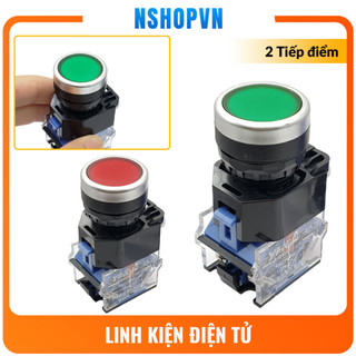 Nút nhấn nhả 2 tiếp điểm LA38-11BN 22mm màu đỏ - Xanh lá