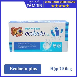 Men vi sinh Ecolacto Plus – Bổ sung lợi khuẩn cải thiện hệ vi sinh đường ruột và giảm rối loạn tiêu hóa (Hộp 20 ống)