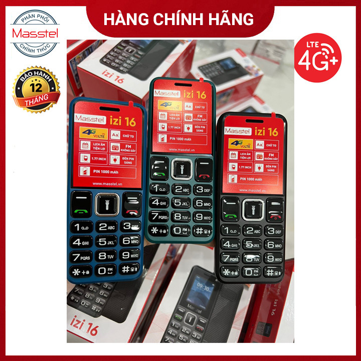 (Mới 2024) Điện Thoại Masstel Izi 16 4G Đời Mới Không Bị Cắt Sóng Dùng Được Tất Cả Sim