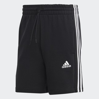 Adidas phong cách sống quần short 3 sọc vải thun da cá essentials nam đen ic9435