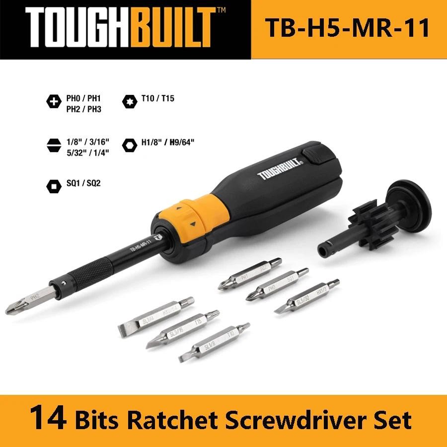 Bộ tuốc nơ vít TOUGHBUILD TB-H5-MR-11 9 CÁI PH / SL / SQ / TORX / HEX Bộ tuốc nơ vít Ratcheting 14 b