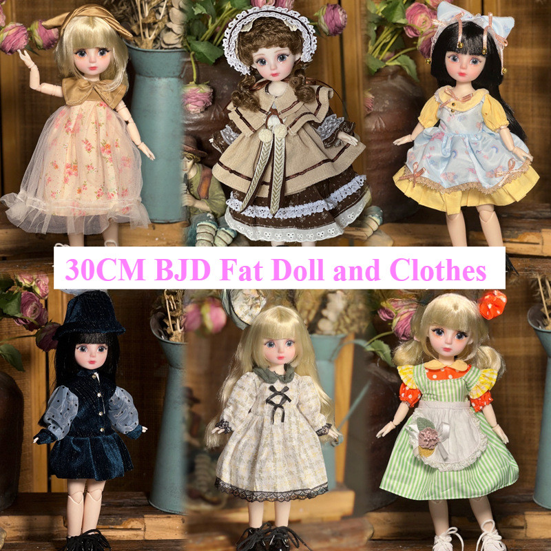Búp Bê Bé Gái BJD 30cm Di Động Khớp Làm Đẹp Trang Điểm Búp Bê Thời Trang Đầm Bé Gái Quà Tặng Đồ Chơi