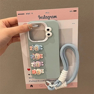 Búp bê Calabu hoạt hình ba chiều có dây đeo tay Thích hợp cho vỏ điện thoại iPhone15promax Apple 14 13 12 11 Phong cách mới Vỏ mềm silicon Niche cao cấp Vỏ bảo vệ chống sốc