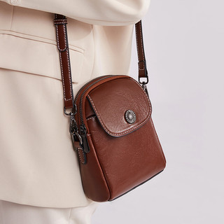 Túi đựng điện thoại di động bằng da thật chính hãng dành cho nữ Messenger Túi nhỏ Túi đeo vai