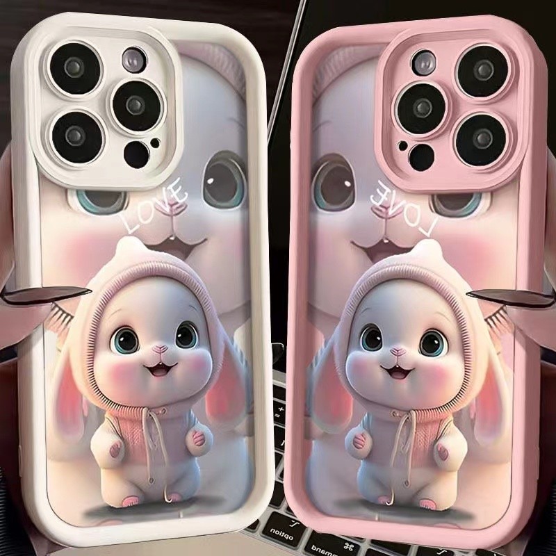 Ốp điện thoại họa tiết thỏ dễ thương cao cấp mới phù hợp cho iPhone 15 Promax 14 13 12 11 XR XS XSMAX 7 / 8PLUS Retro Cá Tính Sáng Tạo Camera Chống Sốc