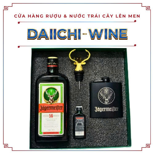 1 Bộ rượu mùi thảo mộc Jagermeister Đức 700mL