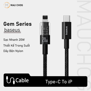 Dây Cáp Sạc Nhanh 20W Baseus Trong Suốt Chân Cắm Type C Cho Điện Thoại iPhone 14 Pro Max 13 12 11