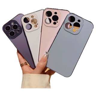 Ốp Kính Mờ Mạ Điện Sang Trọng Cho IPhone 16 Pro Max 15 12 11 13 14 Pro Max 14Plus 16Plus Vỏ PC