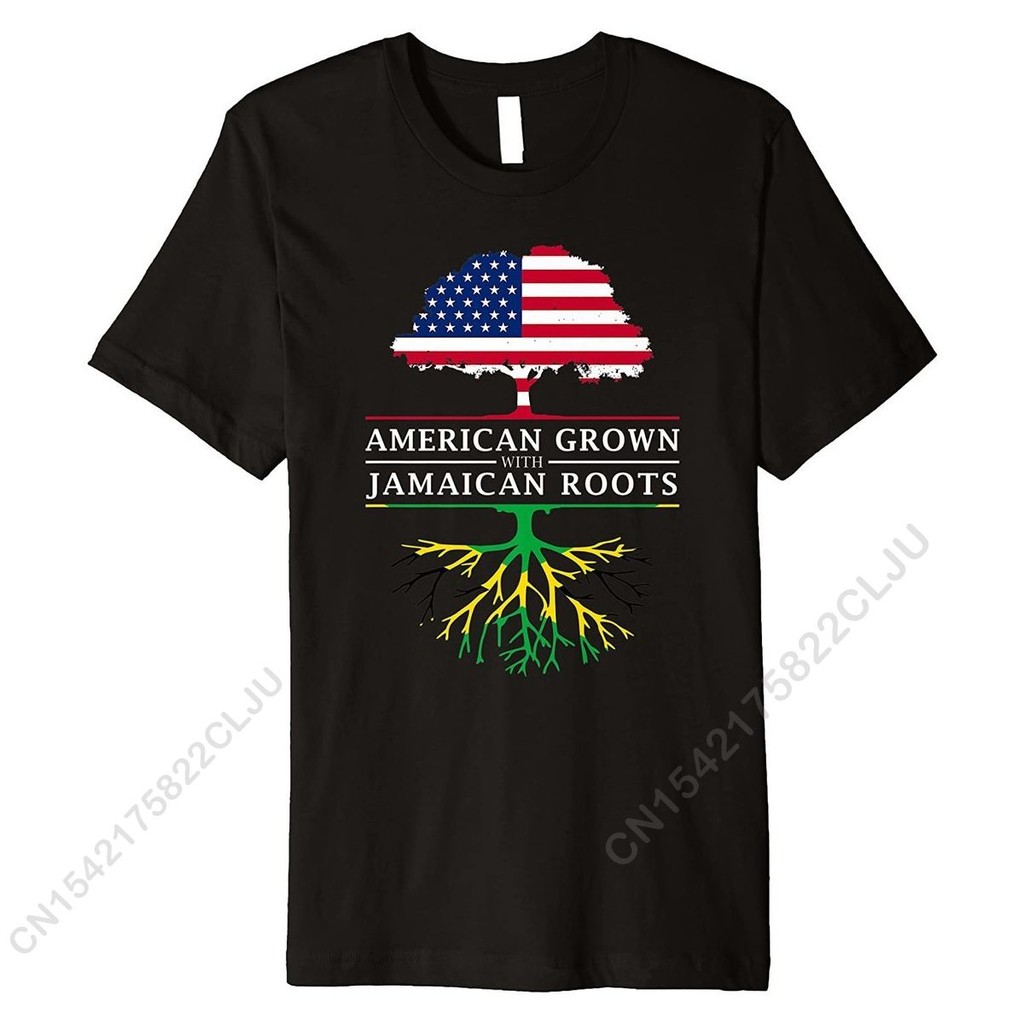Grown Với Rễ Jamaica - Áo Thun Cao Cấp Jamaica Nam Thiết Kế Mới Cá Tính Áo Thun Cotton Thiết Kế