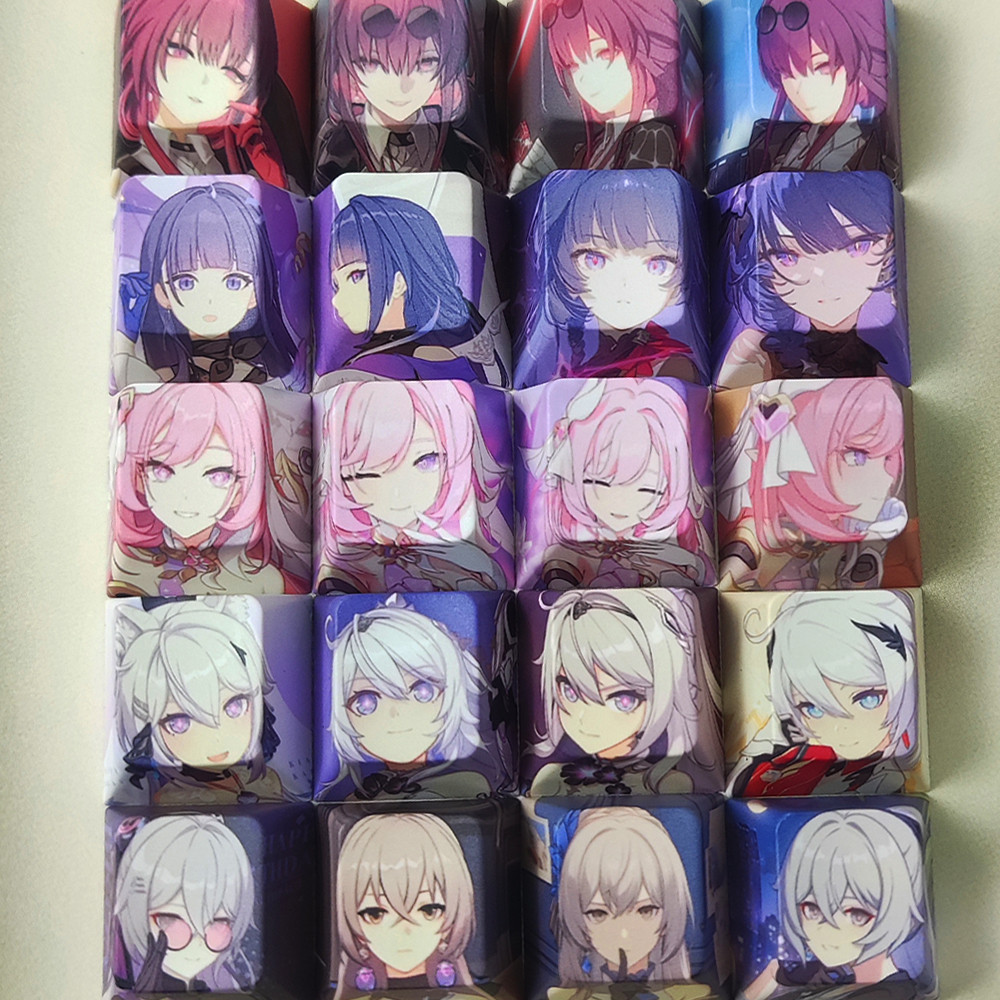 Honkai Impact 3 Keycaps Cherry R4 PBT Dye Thăng hoa Bàn phím cơ Keycap Elysia Bronya Kiana Kafka Rai