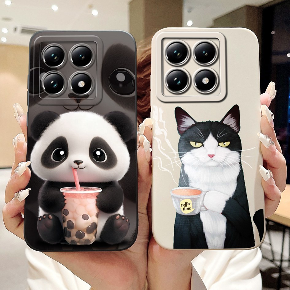 Ốp Lưng Cho Xiaomi 14T Pro Ốp lưng Gấu Trúc Dễ Thương Hoạt Hình Silicon Lỏng Ốp Lưng Mềm Cho Xiaomi Mi 14T Pro Mi14T Ốp Lưng
