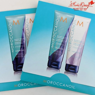 Gội xả khử sắc tố vàng Moroccanoil Blonde Perfecting Purple 10mlx2 