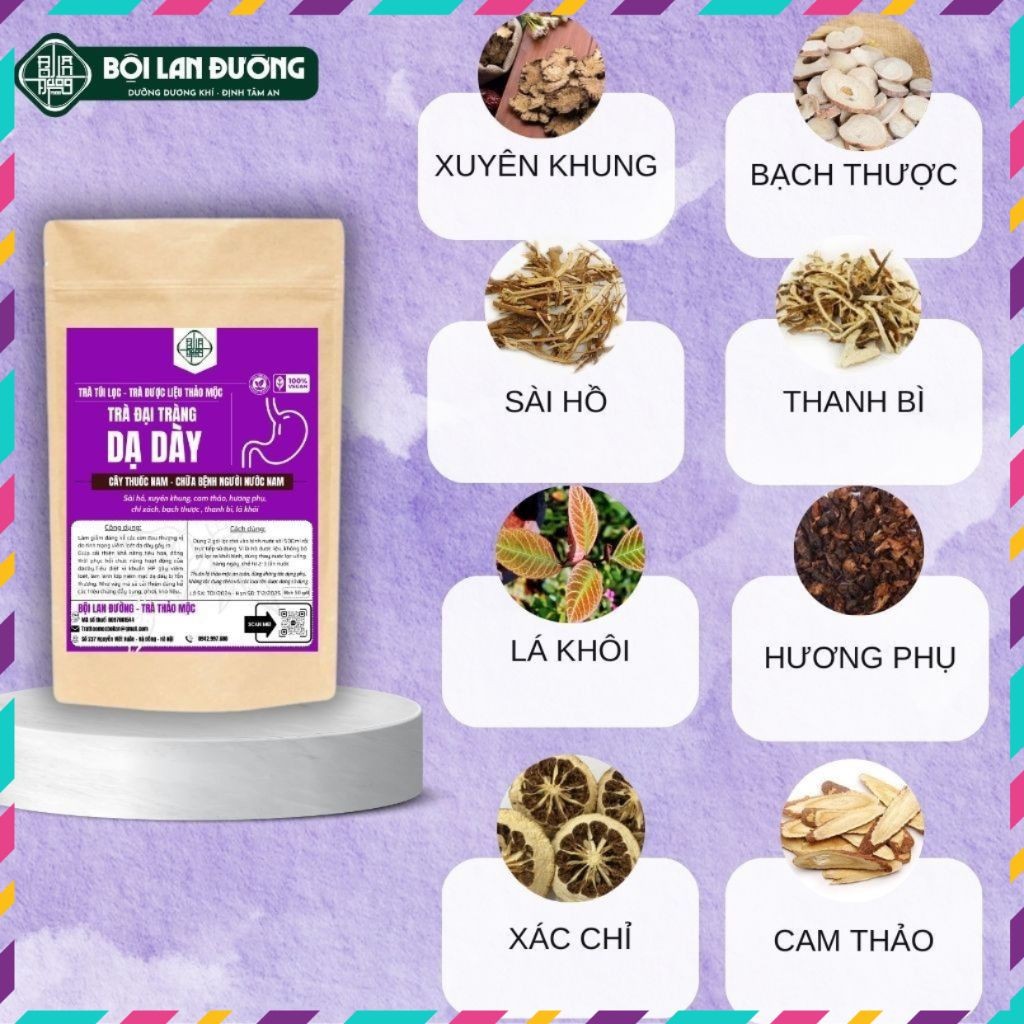 Trà Dạ Dày Bội Lan Đường-Hỗ Trợ Giảm Trào Ngược, Đau Dạ Dày,Tức Thượng vị,Đầy Bụng,Đầy hơi, Ợ Hơi - QUEENSHOP68