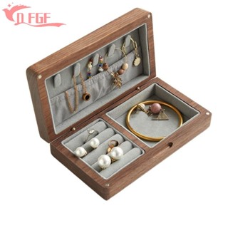 Hộp đựng đồ trang sức bằng gỗ, Vòng tay giữ nhẫn Túi đóng gói, Thu hút cổ điển Đa chức năng Hộp đựng bông tai ngoài trời