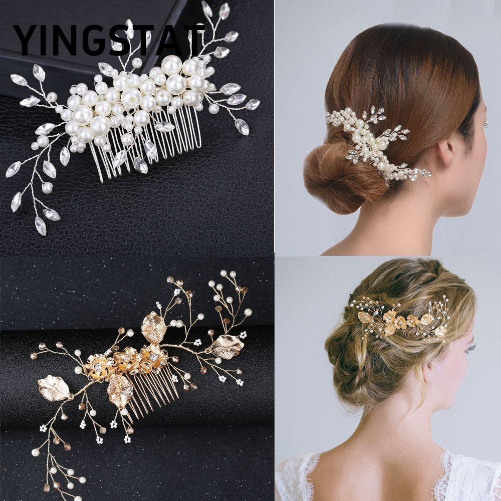 YINGSTAT Cài tóc hình hoa trang trí tóc cho cô dâu