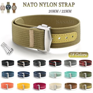  Chất Lượng Cao NATO Nylon Dây Đeo Đồng Hồ 20 Mm 22 Mm Cho MoonSwatch Cho Omega Dệt Vải Đồng Hồ Dây Đeo Gấp Khóa Vòng Tay Nam Nữ Thể Thao Quân Đội Dây Đeo Tay 