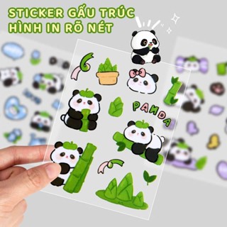 Sticker Gấu Trúc Mini Đáng Yêu - Hình Dán Chống Thấm Nước, Trang Trí Bình Nước, Sổ Tay, Vali, Quà Tặng Sáng Tạo