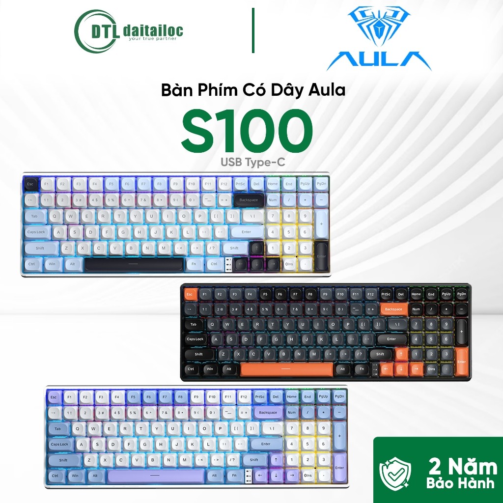 Bàn Phím Gaming Không Dây Aula S100 / S100Pro | Chính Hãng | Bảo Hành 24 Tháng