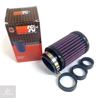 Lọc gió trụ pô air tăng tốc K&N cho mọi loại xe tặng kèm cao su nối sử dụng cho các họng xăng có kèm khâu lọc trụ