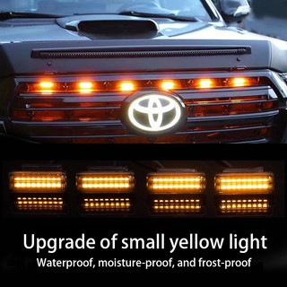 Đèn lưới tản nhiệt ô tô cho xe địa hình toyota hilux innova, xe bán tải, sửa đổi lưới tản nhiệt sedan, trang trí đa năng, đèn chạy ban ngày, đèn LED đa chức năng nhấp nháy