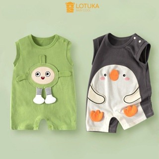 Bodysuit Đùi Sát Nách Hình Thú Cho Bé LOTUKA, Bộ Liền Thân Cộc Tay Thun Lạnh Thoáng Mát, Quần Áo Trẻ Em Mùa Hè 3-12kg