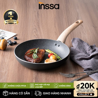  Inssa Chảo Chống Dính 24cm Tay Cầm Chống Bỏng Không Chứa PFOA Dùng Được Trên Bếp Từ GUOJ016 - Bảo Hành 1 Năm 