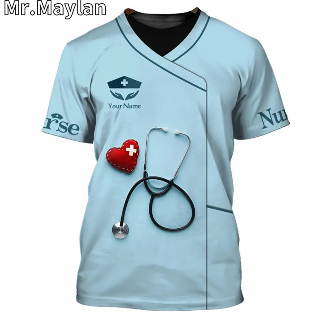 CÔNG CỤ NURSING 3D TEE ÁO THUN TÙY CHỈNH NURSE UNIFORM Y TẾ VÍT ÁO Quà Tặng Cho Áo Thun NURSE Nam Dạ