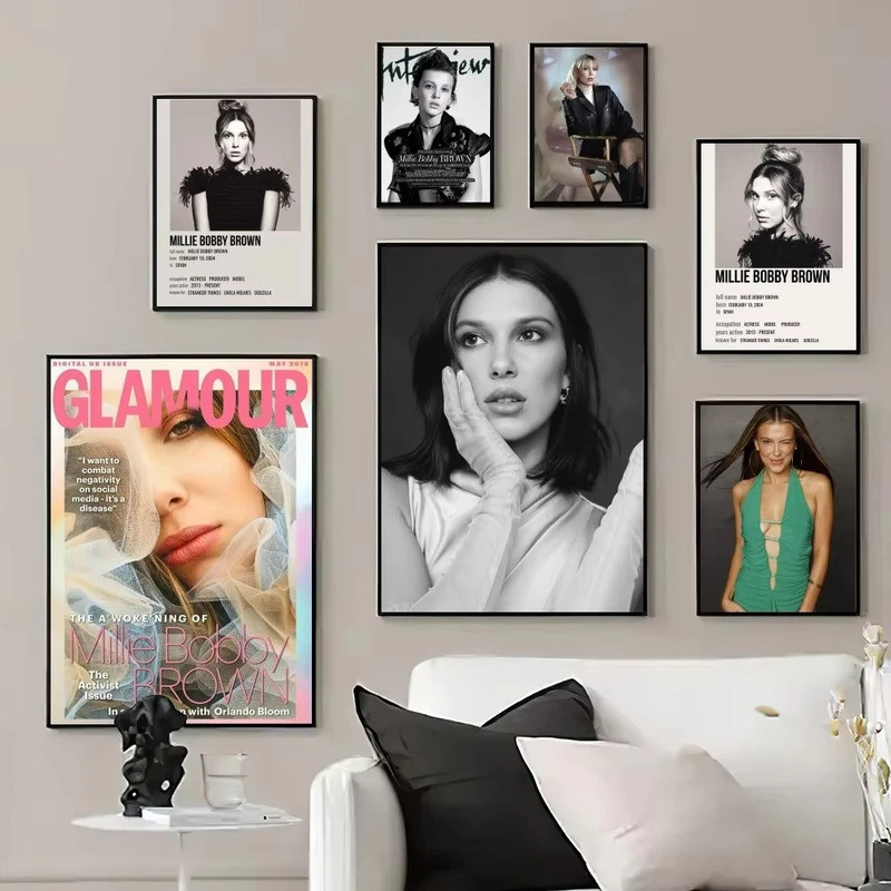 M-Millie Bobby B-Brown Poster In Hình Ảnh Treo Tường Phòng Khách Trang Trí Nhà Cửa