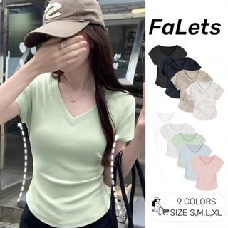  100% cotton Áo baby tee Áo Thun ôm body ngắn tay cổ chữ V màu xanh lá cây bạc hà thiết kế slim-fit dành cho nữ 