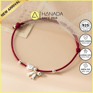   BH TRỌN ĐỜI  Lắc tay Bạc 925 Hanada Chỉ Đỏ Mèo Phối Bi May Mắn Charm Cá  Vòng Tay 2660 F20 
