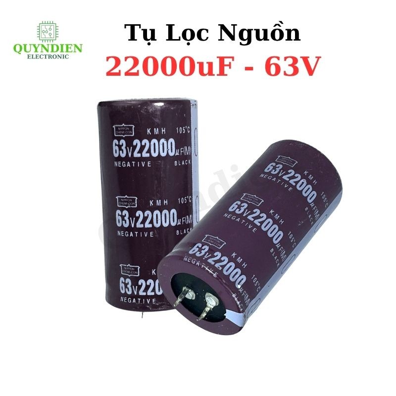Tụ Lọc Nguồn nâu 22000uF - 63V Kích Thước 35x70mm- Linh Kiện Quỳnh Diễn