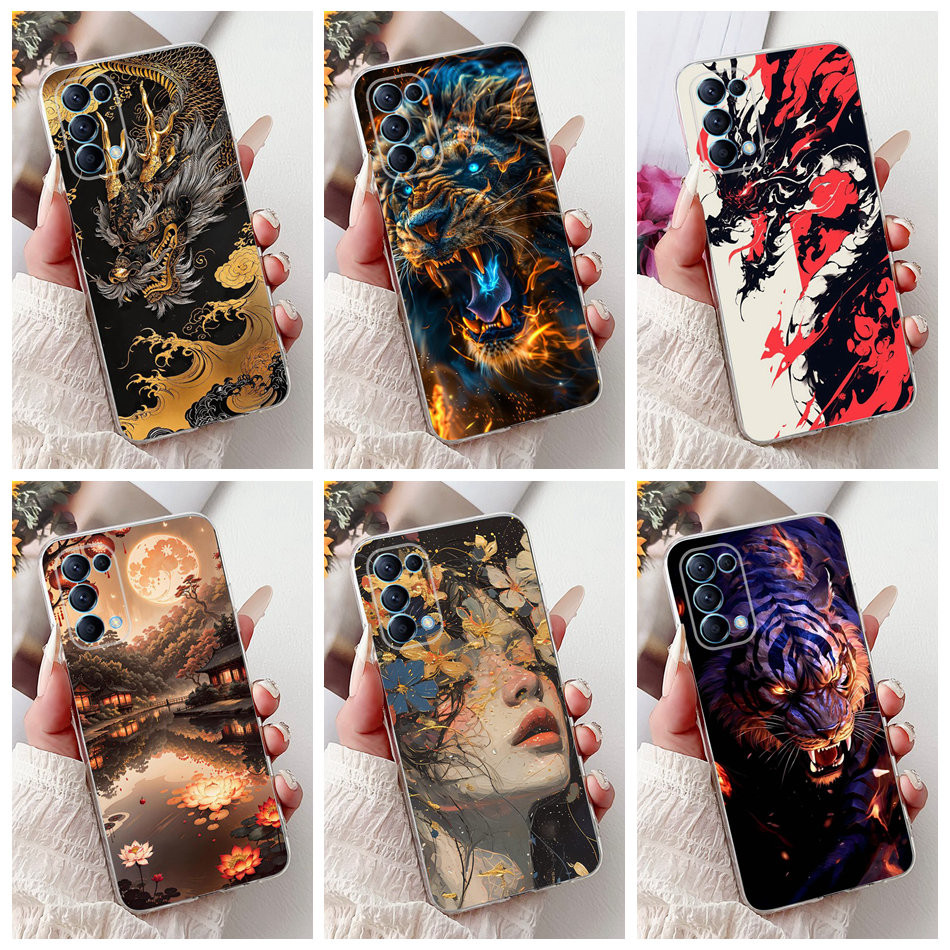 Dành Cho OPPO Reno5 5G / Reno5 Pro 5G Vỏ Tranh Rồng Mát Mới Reno 5 5Pro 5G Vỏ Điện Thoại TPU Silicon