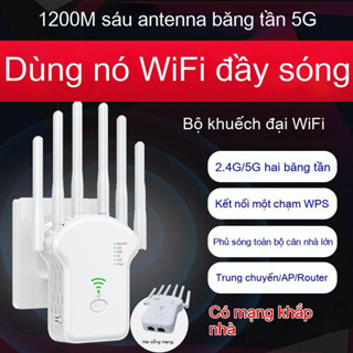 Kích wifi 6 râu 5G công suất 1200Mbps 2.4G 300Mbps Mở rộng sóng router phát wifi xuyên tường mạnh
