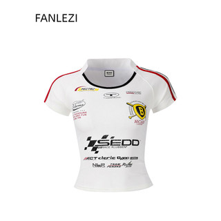  FANLEZI áo phông áo thun nữ croptop baby tee Minimalist Casual Korean Thời trang WCS24701YT 28Z240709