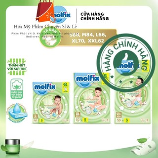 Tã/bỉm dán molfix thiên nhiên super jumbo s80/m76/l68/xl62/xxl56
