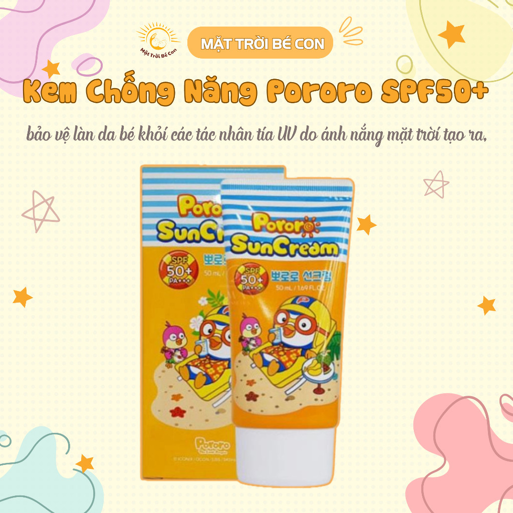 [Mẫu mới 2025] Kem chống nắng trẻ em Pororo Sun Cream SPF50+ PA+++ 50ml