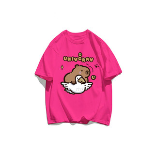 Áo thun Capybara vải cotton ngắn tay dễ thương in hình Capibala