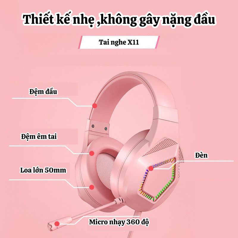 Tai Nghe Gaming LEAVEN X11, X12 Led RGB Âm Thanh 7.1 Bass Cực Căng Âm Thanh Vòm Hàng Cao Cấp Ja Offi