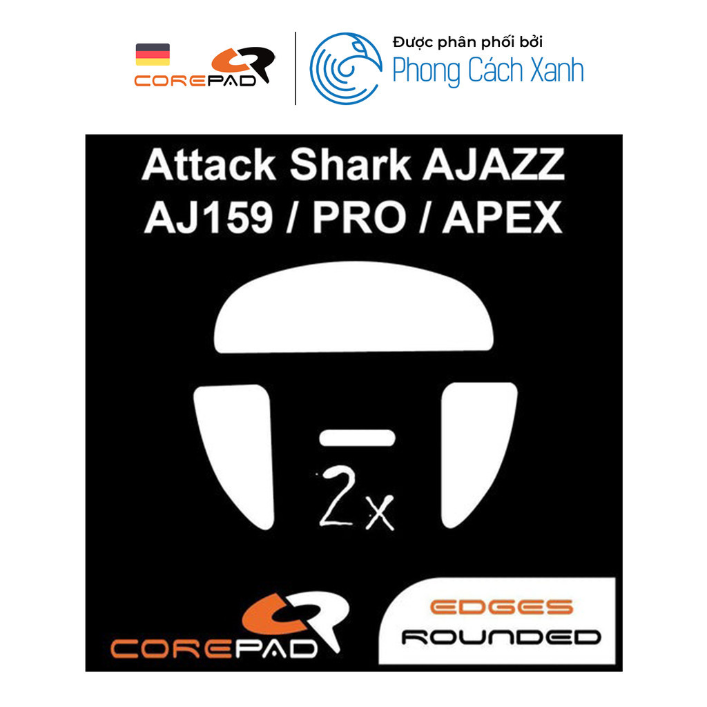 Feet chuột PTFE Corepad Skatez PRO Attack Shark x Ajazz AJ159 PRO / APEX Wireless (2 bộ) - Hàng Chín