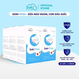 Combo 6 Hộp Sữa Ngủ Ngon SOKI TIUM Xoa Dịu Và Nuôi Dưỡng Để Bé Tạo Được Nếp Ngủ Ngoan Đạt Chuẩn - 6 hộp x 12 gói x 3g