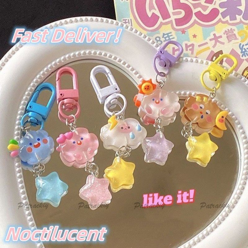 🌈Patrackiy✨Móc Khóa Hình Đám Mây / Ngôi Sao / Đám Mây Nhiều Màu Dễ Thương